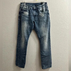 Buffalo David Bitton Jeans Mens 36x30 Blue Ash-X Skinny Stretch Denim Distressed